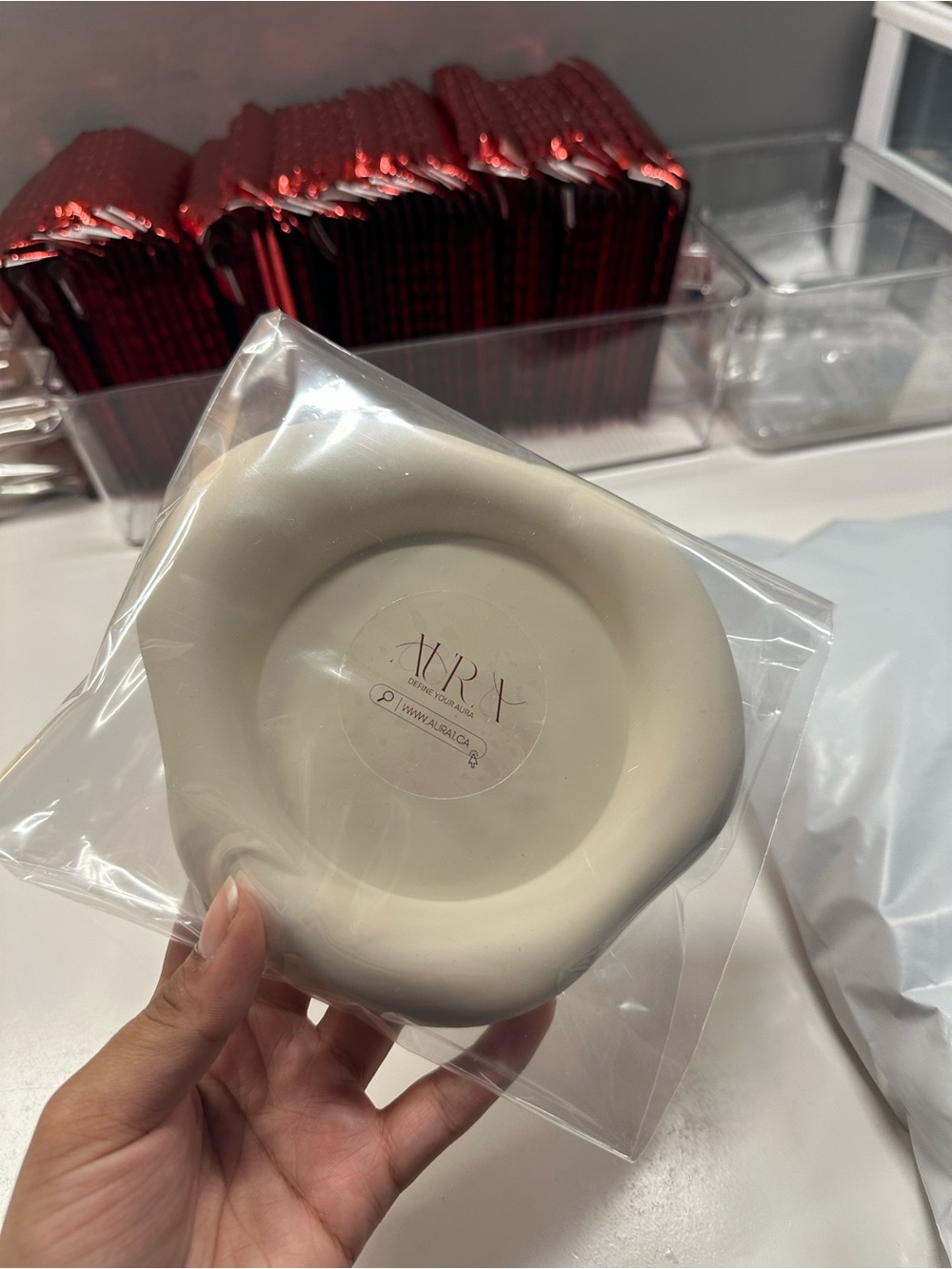 Silicone jewelry tray/coaster cream beige brand new